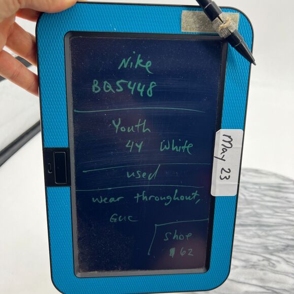 Nike Court Borough Shoes Youth Big Kid 4Y Triple White Leather Low Top Lace - Picture 10 of 11